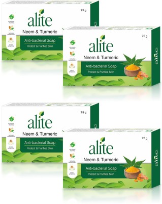 alite Ayurvedic Soap with Neem & Turmeric for Acne (Pack of 4)(4 x 75 g)