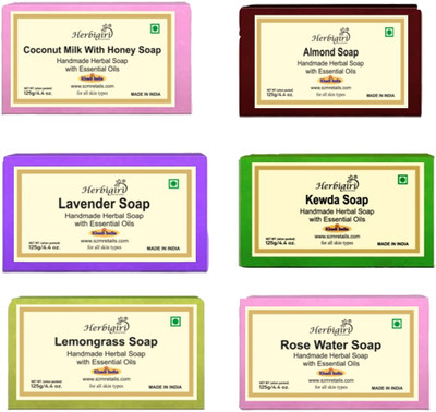 Herbigiri Handmade Soap Combo ( Pack of 6 , 125 g Each )(6 x 125 g)