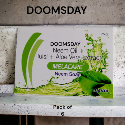 DOOMSDAY NEEM SOAP with neem oil tulsi aloevera extract(6 x 75 g)