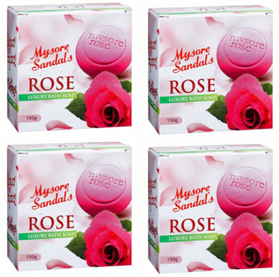 MYSORE SANDAL ROSE SOAP PACK OF 150G*4(4 x 150 g)