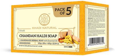 KHADI NATURAL Chandan Haldi Soap(5 x 125 g)