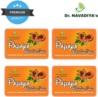 Dr. NAvadiya 3 Combo Pack Natural Handmade Soap For Skin Lightning & Brightening Papaya Soap(4 x 100 g)