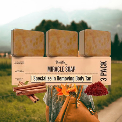 HINDSTAR Soaps Wood And Saffron Soap For Glowing & Refreshing Skin (pack of 3) ((((3 x 33.33 g)