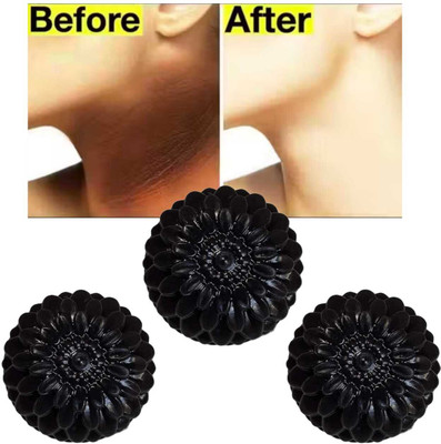 Dr. NAvadiya charcoal round soap black for glowing skin(3 x 100 g)