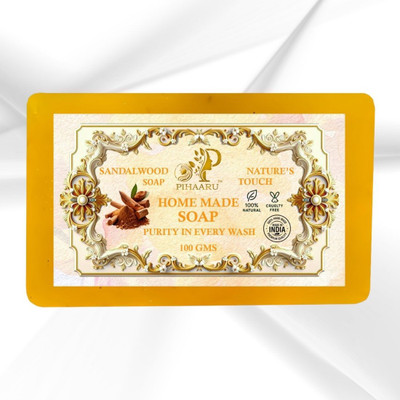 Pihaaru Sandalwood Glow Soap – Pure & Gentle Skin Cleanser (100gm)/(100 g)