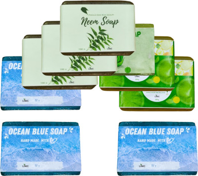 linic HERBAL NEEM SOAP(3), ALOE VERA(1), LEMON(2), OCEAN BLUE(3),(9 x 100 g)
