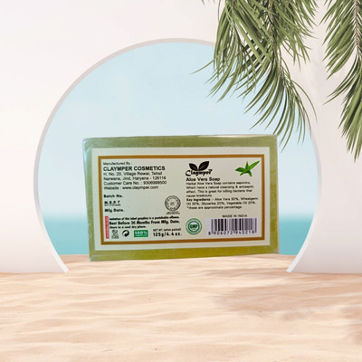 Claymper Aloe Vera Soap | Natural Handmade Soap | Herbal Bathing Soap | Natural Soap(2 x 125 g)