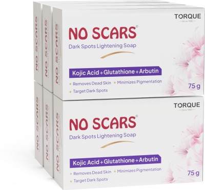 NO SCARS Kojic Acid Soap & Glutathione Soap | Bathing Soaps | Bath Soap for Men & Women(6 x 75 g)