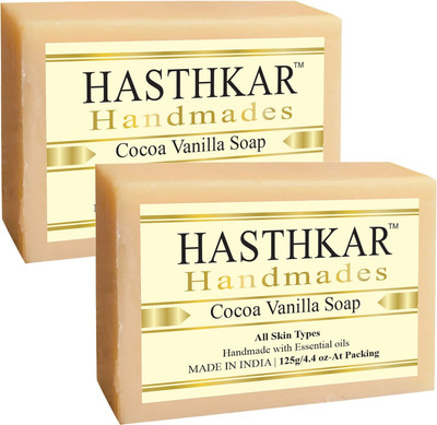 HASTHKAR Handmades Glycerine Cocoa Vanilla Soap-125m pack of 2(2 x 125 g)