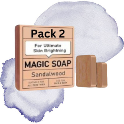 Agonize Magic Brightening Soap | Kesar & Chandan Herbal Glow Bar | Pack of 2(2 x 100 g)