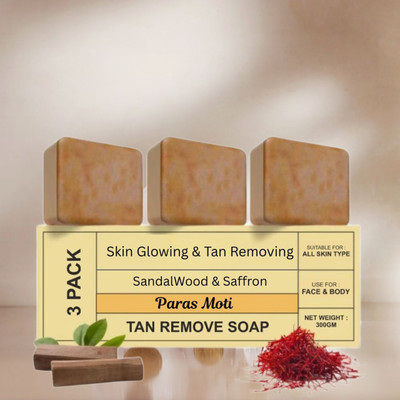 PARAS MOTI Brightening Sandalwood & Saffron Magic Glow Soap Paraben-Free Bar (Pack of 3)(3 x 100 g)