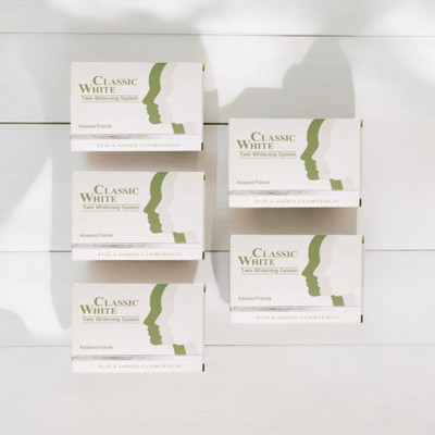 bbts NEW WHITENING SOAP CLASSIC WHITE WITH TWIN WHITENING FOR FAIR SKIN 85g×5(5 x 85 g)