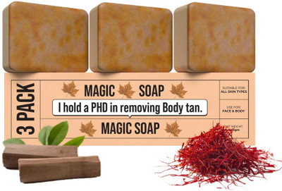 vrusmith Ghar Soap Skin Brightening Soap Chandan and Kesar for Glowing Look(3 x 100 g)