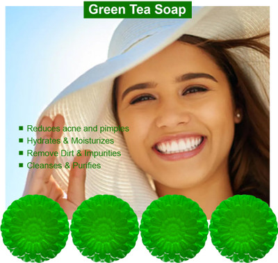 CHITAKSH Citrus Bliss Green Tea Soap (100GM) (PACK OF 4)(4 x 100 g)