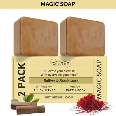ACTIWOW Magic Soap Anti-Dullness Bar with Lemon and Orange 2Pcs(2 x 100 g)