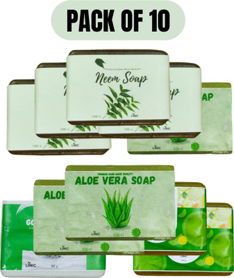 linic HERBAL NEEM SOAP(4), ALOE VERA(3), LEMON(2), GOAT MILK(1)(10 x 100 g)