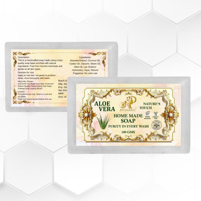 Pihaaru Pack of 2 Aloe Vera Refresh Bar Handmade Herbal Cleanser(200g);(2 x 100 g)