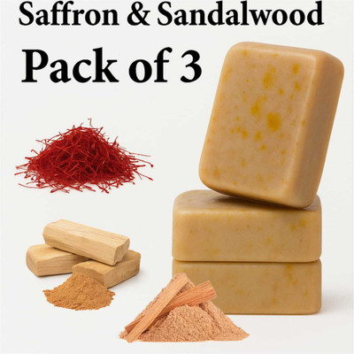 GreenAroma Essential Saffron Magic SoapGhar Handmade Soaps For Glowing(3 x 100 g)