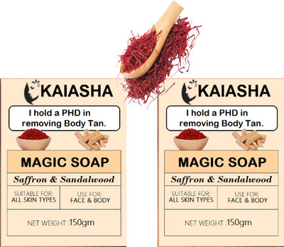 KAIASHA Cleansing Sandalwood Handmade Soap For Loose Skin, Acne Control(2 x 150 g)