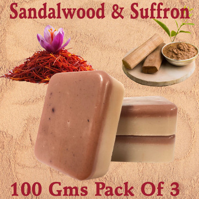 satroopaa Sandalwood and Saffron Soap for Glowing, refreshing & Lightening skin(3 x 100 g)