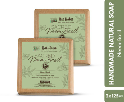 Nat Habit Sacred Neem Soap - For Detoxifiaction & Acne Free Clear Skin(2 x 125 g)