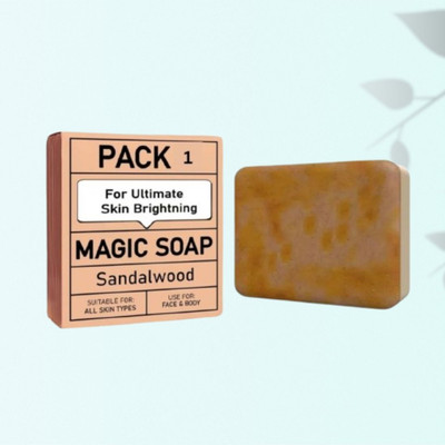 Agonize magic soap Saffron & Sandalwood Ayurvedic Soap Skin Brightening (100gm),.(100 g)