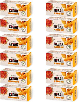 Nandini HERBALS KESAR & ALMOND GOTI BATHING SOAP 25GM(12 x 25 g)