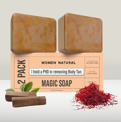 women natural sandlwood & Saffron For Glowing & Refreshing Skin magic soap(2 x 100 g)