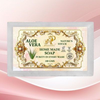 Pihaaru Green Essence Aloe Vera Soap Organic Glow Bar(100g);(100 g)