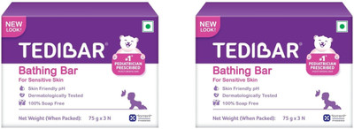Tedibar Baby Bathing Bar ,225 gm x Pack of 2(2 x 225 g)