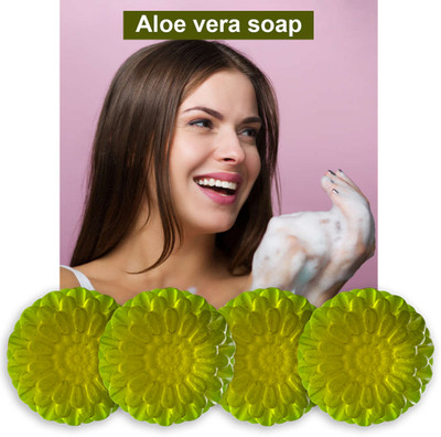 TERIHAR Aloe Vera Soap with Neem for Healthy Scalp and Hair (100GM) (PACK OF 4)(400 g)