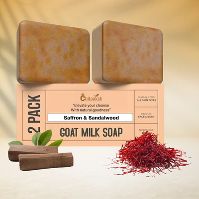 VSK Magic Goat Milk Soap Sandalwood & Saffron – Deep Cleansing for Smooth Skin(2 x 100 g)
