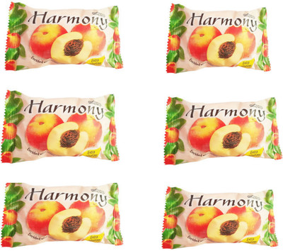 Harmony Peach natural Fruity Soap pack of 6pcs(6 x 75 g)