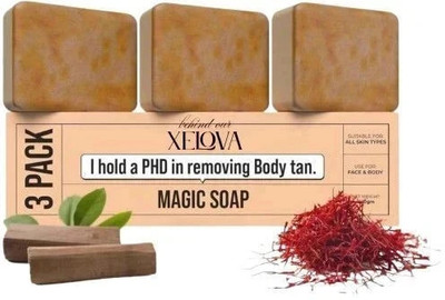 Fezora (PACK OF 3) Handmade Soap for Glowing Skin Brightening Soap for Men & Women(3 x 99.67 g)