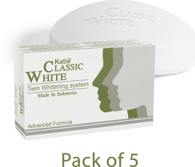 Katie Classic White Skin Whitening & Fairness Soap Pack of 5(5 x 85 g)