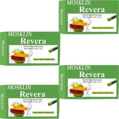 MOSKLIN REVERA ALOEVERA SKIN SOAP FOR MOISTURE & BRIGHTER SKIN PACK OF - 4(4 x 75 g)