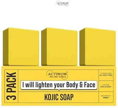 ACTIWOW Kojic Soap Anti-Dullness Formula 4PCS(4 x 100 g)