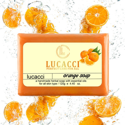 Lucacci Natural Orange Face & Body Soap for Skin Brightening, Pigment(4 x 100 g)