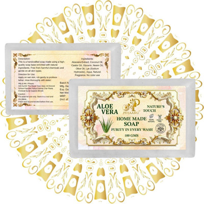 Pihaaru Pack of 2 Soothing Aloevera Spa Soap – Handmade Luxury(200g);(2 x 100 g)