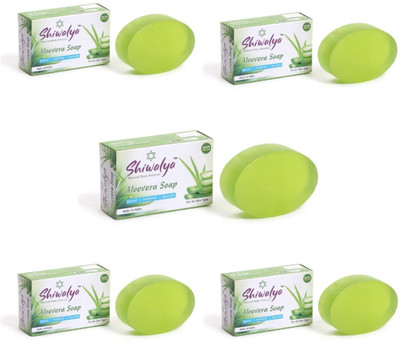 shiwalya Natural handmade atyrvedic Aloevera bathing bar soap !!(5 x 100 g)