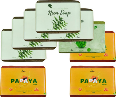 linic HERBAL NEEM SOAP(5), ALOE VERA(1), PAPAYA SOAP(3)(9 x 100 g)