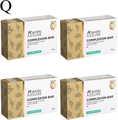 Rastic Assure Complexion Bar (Kesar,Olive & Honey) Pack of 4 Lid-9(4 x 75 g)