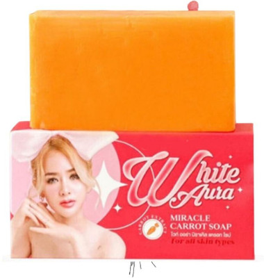 Agonize Pack of 2 | White Aura Pure Carrot Beauty Soap (200Gm)(2 x 100 g)