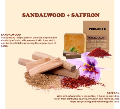 PERLENTE Unisex Bathing Soap For All Skin Type With Sandalwood And Saffron Extract Soap(150 g)