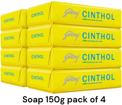 CINTHOL Lime Bath Soap - 150g (Pack of4 L Grade 1 Soap | For All Skin Types(12 x 50 g)