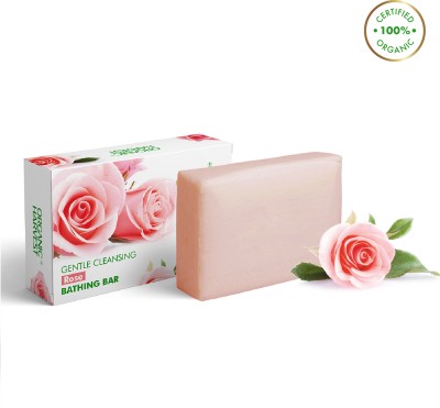Organic Harvest Gentle Cleansing Bathing Bar Rose, For Skin Moisturisation, For All Skin Types(125 g)