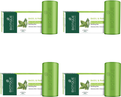 BIOTIQUE Basil & Parsley Revitalizing Soap 150 g each (Pack of 4)(4 x 150 g)