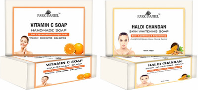 PARK DANIEL Vitamin C & Haldi Chandan Bathing Bar Soap Pack of 2 of 100Gms (200Gms)(2 x 100 g)
