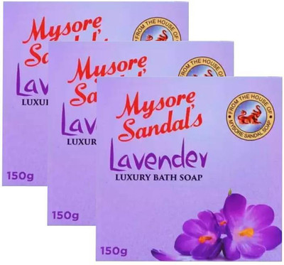 MYSORE SANDAL Lavender Luxury Bath Soaps 150gm Pack of 3(3 x 150 g)