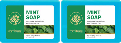 MeriBana Pure Mint Soap,Handmade Bathing Soap ,Herbal Soap for Removing(2 x 125 g)